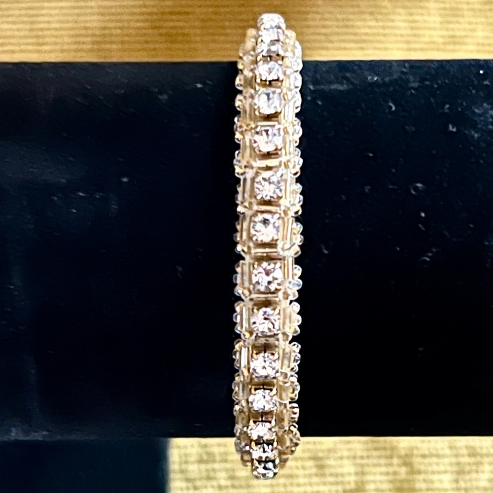 Gold/Silver Crystal Tennis Bracelet - Elegant Women’s Bracelet